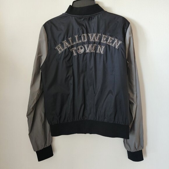 Disney Nightmare Before Christmas Halloween Town Embroidered Windbreaker Jacket - Picture 2 of 7